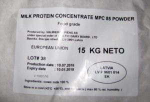 Комплексный протеин (Латвия) этикетка