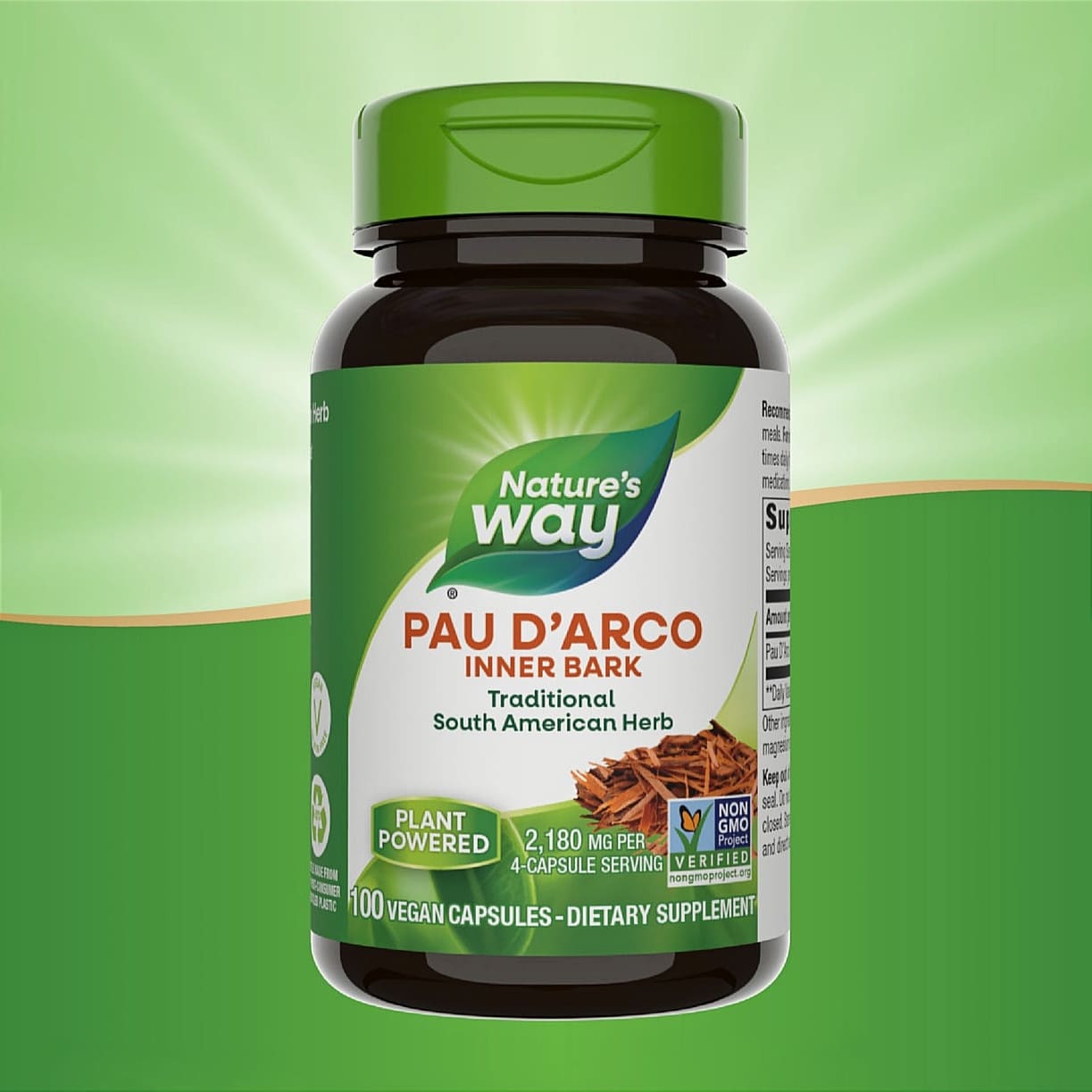 Pau D'Arco Nature's Way 100 капсул Кора мурашиного дерева в капсулах купити